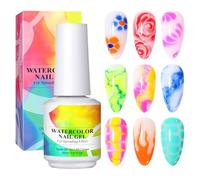Vernis à ongles transparent, vernis en gel en floraison, 15 ml filles aquarelle imprimé floral Blossom Top Top Coat, Vernis à ongles portable avec effets de propagation pour petite amie, femme, amie,