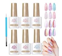 Vernis à ongles, vernis à ongles en gel | Vernis à ongles pailleté,6 couleurs paillettes de finition de finition de manucure d'art de ongle pour femmes, utilisation à domicile ou salon