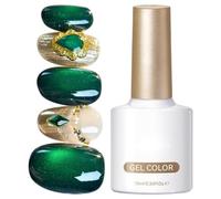 Vernis à ongles - Vernis à ongles gel - Couleur pour ongles - Vert émeraude - Effet fruit et œil de chat - Pour salon débutant, professionnel, mariage, fête, petite amie