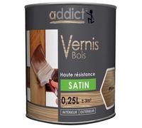 Vernis - ADDICT - Protection Bois - Haute Résistance - Teinte Pin - Satiné 250ML