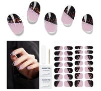 Vernis Autocollant UV, 28pcs Autocollant Ongle Gel UV, Film pour Ongles Autoadhésif, Gel Nail Stickers, Autocollants et Pochoirs Pour Nail Art - méthode oblique