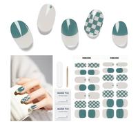 Vernis Autocollant UV, 28pcs Autocollant Ongle Gel UV, Film pour Ongles Autoadhésif, Gel Nail Stickers, Autocollants et Pochoirs Pour Nail Art - Méthode du damier
