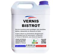 Vernis Bistrot - Codeve Bois - 5 L - Intérieur - Pour Protéger Votre Meuble, Plateau, Table, Tablette Ou Dessus En Bois.