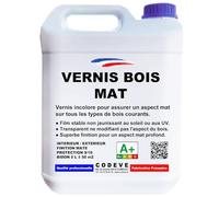 Vernis Bois Mat - Codeve Bois - 5 L - Intérieur/extérieur - Pour Un Aspect De Finition Mat Sur Un Bardage, Fenêtre Ou Volet En Bois.