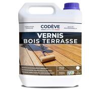 Vernis Bois Terrasse - Codeve Bois - 5L - Intérieur/extérieur - Pour La Protection De Votre Terrasse, Bord De Piscine Ou Caillebotis.