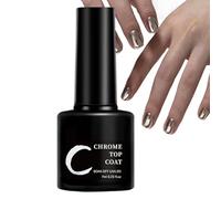 Vernis de finition pour poudre chromée | 7 ml à catalyser sous lampe LED - Finition miroir ultra brillante - Pour femmes, usage en salon, art et beauté des ongles