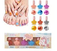 Vernis Enfant à l'Eau, 6 Couleurs Set de Vernis Enfant, sans Danger, Irisé Vernis à Ongles Peel Off, Séchage Rapide, Set Cadeau pour Jeunes Filles