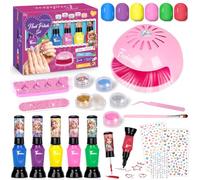 Vernis Enfant, Cadeau Fille 6 7 8 9 10 Ans Vernis Enfant à L'eau, 6 Couleurs Non Toxique Peel-off Pailleté Vernis à Ongles, Créative Activité Jouet Enfants 3-12 Ans Filles Coffret Beauté Kit Manucure