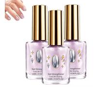 Vernis Fortifiant Effet Miroir Brillant - Teinte Lilas, Séchage Rapide，3PC