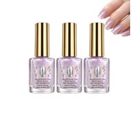 Vernis Fortifiant Effet Miroir Brillant - Teinte Lilas, Vernis Durcisseur Ongle Extra Fort, Vernis Fortifiant Ongles,Durcisseur Pour Ongles Effet Miroir Brillant,Vernis Miroirs Gel,Séhage Rapide，3PC