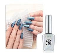 Vernis Gel 3-en-1 Sun&Beam Nails One-Step | Pas de Base ni de Top Coat Nécessaires, Sans Ponçage, Compatible UV/LED 12ml (#640 Étoiles Bleues)