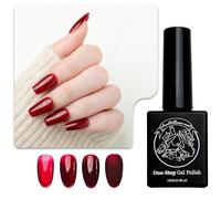 Vernis Gel 3-en-1 Sun&Beam Nails One-Step | Pas de Base ni de Top Coat Nécessaires, Sans Ponçage, Compatible UV/LED 15ml (#42 Rouge Rubis Élégant)