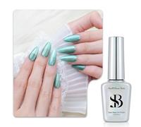 Vernis Gel 3-en-1 Sun&Beam Nails One-Step | Pas de Base ni de Top Coat Nécessaires, Sans Ponçage, Compatible UV/LED 12ml (#727 Menthe Holographique)