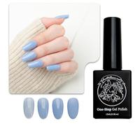 Vernis Gel 3-en-1 Sun&Beam Nails One-Step | Pas de Base ni de Top Coat Nécessaires, Sans Ponçage, Compatible UV/LED 15ml (#46 Bleu Crépuscule Transparent)