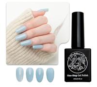 Vernis Gel 3-en-1 Sun&Beam Nails One-Step | Pas de Base ni de Top Coat Nécessaires, Sans Ponçage, Compatible UV/LED 15ml (#43 Bleu Brume Matinale)