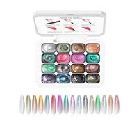 Vernis Gel à Tamponner | Palette 16 Cases Dégradé Séchant Sous Lampe UV/LED Sans Nettoyage | Manucure Semi-Permanent,Pour Filles Salon Maison Fête Vacances Été Printemps Mariage