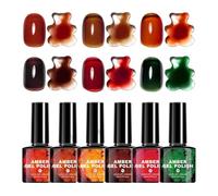 Vernis Gel Automne, 6 Couleurs Peinture Résine Caramel Ambre, Applicateur Pinceau Inclus Vernis Résine Hiver, Pour Femmes Adolescentes Filles Dames Mères Scène Spectacle Fête