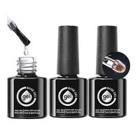 Vernis Gel Base En Fibre De Verre | Base Soin Fortifiante Vernis Gel | 3 Pièces Durcissement UV LED Nécessite Désincrustation Accessoires Manucure Pédicure Pour Salon Voyage Utilisation
