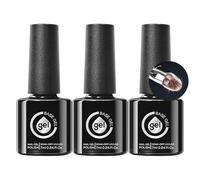 Vernis gel base en fibre de verre - Vernis gel pour reconstruction des ongles cassants minces, 3 pièces, soin UV LED manucure maison et voyage