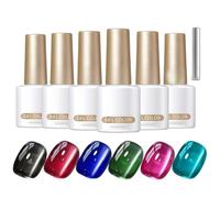 Vernis Gel - Collection de 6 Couleurs de Gel Magnétique pour les Ongles | Vernis Pour La Sculpture Des Pointes Factices | pour l Automne Halloween Noël le Maquillage la Fête les Vacances le Mariage le