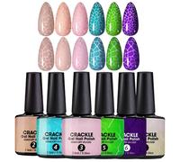 Vernis Gel Craquelé, Lampe UV LED Base et Finition Gel pour Ongles Craquelés, Fournitures de Manucure Portable et Compacte pour Voyage