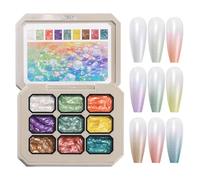 Vernis Gel,Gel Pour Dégradé De Manucure | Palette de 9 Vernis Accessoires Design d'Ongles Art de la Création Manucure Peinture