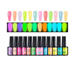 Vernis gel luminescent | Ensemble de vernis fluorescent | pour manucure brillante pour femmes filles séjour séances de voyage photographies spectacles festival cadeau