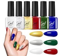 Vernis Gel Noël - Séchage Rapide 6 Couleurs,Set De Vernis À Ongles Longue Tenue Pour Fêtes | Pour Festival Manucure Salon Maison Voyage Mariage Nuptial Spa Soin Fête Été