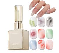 Vernis Gel Ongulaire Effet Floraison | 15ml Vernis à Séchage UV LED,Base Résistante pour Ongles avec Effet Floraison Tenace pour Sorties, Voyages, Maison & École