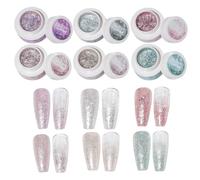 Vernis Gel Pailleté, Vernis À Ongles UV Gel Avec Finition Scintillante Lot De 6 Pièces, Outils de Manucure Réfléchissants à Effet Intense pour Femmes et Filles Salon & Événements