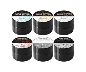 Vernis Gel Pour nails art, Ongles Spider | Émail Avec Dessin De Fil 6 Couleurs - Liner Élastique Art Naturels Techniques D'art Étourdissement Dessins