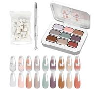 Vernis Gel Pour Ongles 9 Couleurs pour Art de Nail et Gel de Vernissage | Accessoires Manucure Inclus (Éponges Et Pince Métallique) Pour Soins à Domicile Ou Événements Spéciaux