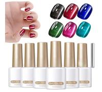 Vernis Gel Pour Ongles - Gel Magnétique 6 Couleurs pour French Tip Manucure - Vernis Pour La Sculpture Des Pointes Factices,pour Femmes Maquillage Automne Noël Fêtes Vacances Mariage Occasions Spécial