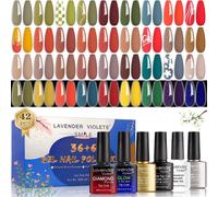 Vernis Gel Semi-Permanent 42 Pcs Lot Vernis De Base Et Finition/Matte/Diamant Shimmer/Glow In The Dark Top Coat,5in1 Builder Base Nail Glue Uv Led Vernis À Ongles Automne Noir C515