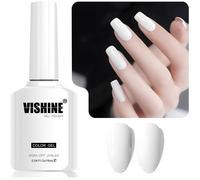 Vernis gel semi-permanent blanc pur 16ml, soak-off UV LED DIY nail art home manicure couleur blanche professionnelle moderne