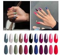 Vernis gel semi-permanent - ESTAMPILLE - Lot de 12 couleurs - 8 ml par flacon - Matte Top Coat inclus