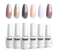 Vernis Gel Semi Permanent - Lot de 6 Vishine UV LED Vernis à Ongles Gel Soak Off 8ml Débutant Kit Couleurs Nu Populaire