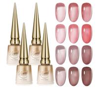 Vernis Gel Semi-Permanent Rose Pale 15ml - 4 Série Rose Transparent - Soin Cristal Soak Off UV LED 15ml