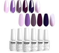 Vernis Gel Semi Permanent - Vernis à Ongles Gel Soak Off Lot 6 Couleurs 8ml Chaque Flacon, Lot Pourpre Lilas Populaire