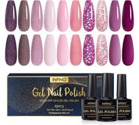 Vernis Gel Uv Semi Permanent,10 Couleurs Violet Rose Violet Foncé Pailleté Brun Rose Vernis Semi Permanent,Série Hiver Gel Uv Led Vernis À Ongles Pour Novice Nail Art Kit,8ml