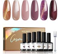 Vernis Gel UV Semi Permanent Rose Pailleté 6 Couleur Vernis à Ongles Kit Magnétique Cat Eye UV Gel LED Manucure Varnish Kit