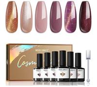 Vernis Gel UV Semi Permanent Rose Pailleté 6 Couleur Vernis à Ongles Kit Magnétique Cat Eye UV Gel LED Manucure Var VERNIS A ONGLES