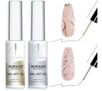 Vernis Gels Semi Permanents,2 Bouteilles 8Ml Liner Nail Uv Led Vernis À Ongles Gel,Manucure & Pédicure Du Métal 3D Ch Liner Uv Gel