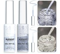 Vernis Gels Semi Permanents, Argent Or 2 Bouteilles 8Ml Liner Nail Uv Led Vernis À Ongles Gel, Manucure & Pédicure Liner Uv[YV1251]