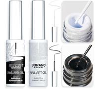 Vernis Gels Semi Permanents,Noir Et Blanc 2 Bouteilles 8ml Liner Nail Uv Led Vernis À Ongles Gel,Manucure & Pédicure Liner Uv Gel