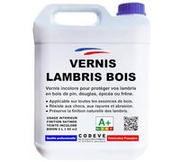 Vernis Lambris Bois - Codeve Bois - 5L - Intérieur - Pour Protéger Un Lambris En Bois De Sapin, Douglas, épicéa Ou Frêne.
