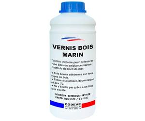 Vernis Marin - Codeve Bois - 1L - Intérieur/extérieur - Pour La Protection De Votre Bois En Atmosphère Marine De Bord De Mer.