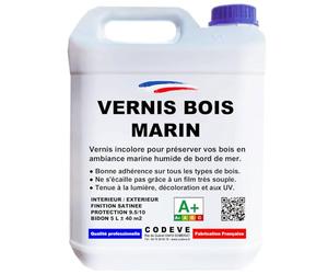 Vernis Marin - Codeve Bois - 20L - Intérieur/extérieur - Pour La Protection De Votre Bois En Atmosphère Marine De Bord De Mer.