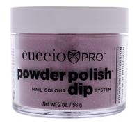 Vernis ongles Pro Powder Polish Dip System - Rose avec paillettes argent es par Cuccio Colour pour femmes - Poudre ongles 1,6 oz