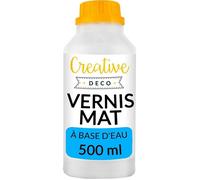 Creative Deco Vernis Peinture Acrylique Mat | 500 ml Bouteille | Laque Transparent et Incolore | Finition et Protection de Surface | À base d'Eau | Anti-Tache | Utilisation Intérieure et Extérieure